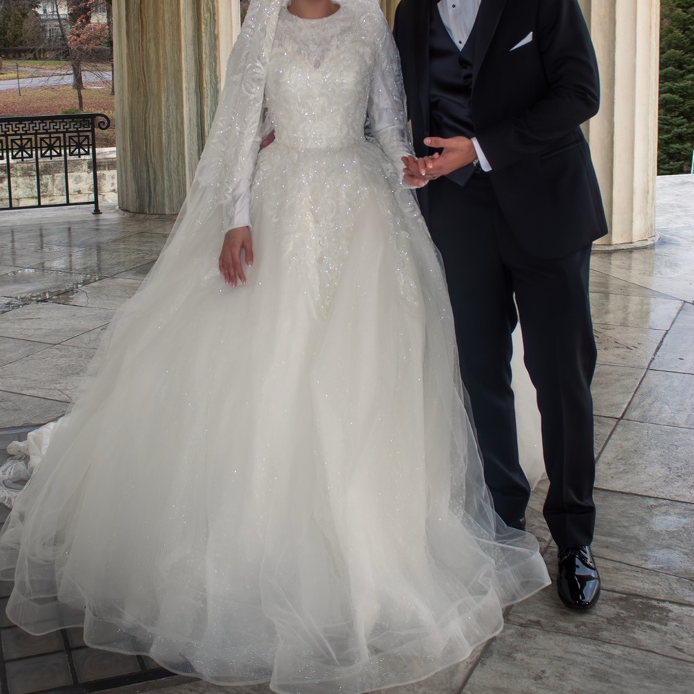 Modest Elegant White Bridal Gown